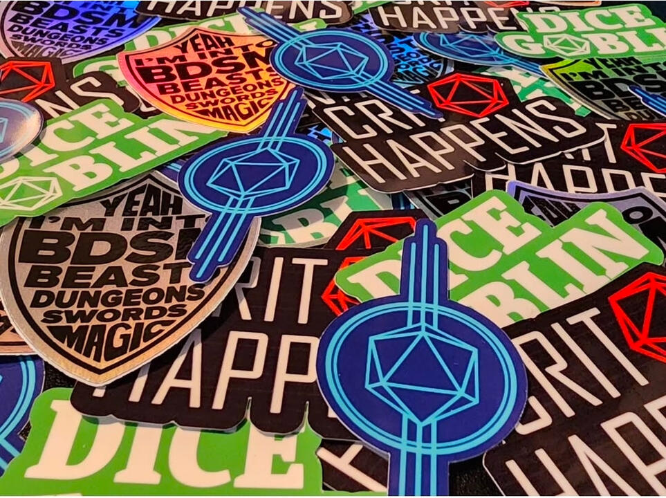 An array of stickers