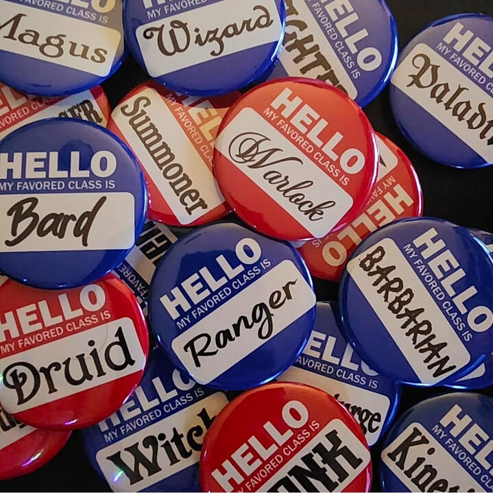 Hello My Favored Class is Buttons in Red and Blue