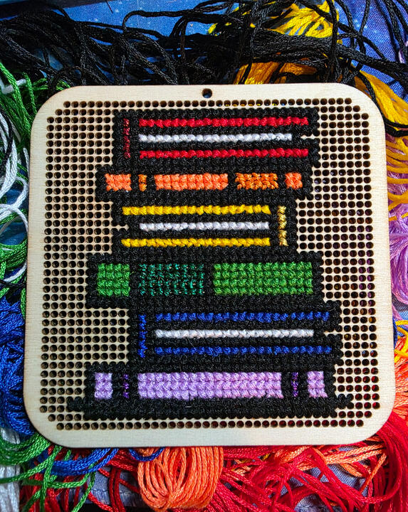 Book Stack Cross Stitch